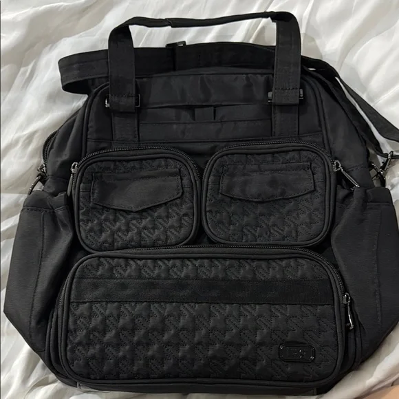 NWOT Lug Mini Puddle Jumper Convertible Black Tote Bag - Picture 1 of 10